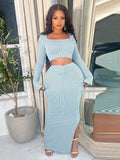 Women Co-Ord Set T-shirt Top Long Skirt Casual Suit