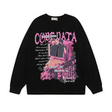 Men Long Sleeve Shirt Graffiti Long Sleeve Bottoming T-shirt Men and Women Idle Style Loose Top