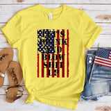 Women's Independence Day T Shirt round Neck Short Sleeve T-shirt Women's Top