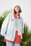 Unisex Jacket Autumn Color Contrast Patchwork Jacket Women's Clothing