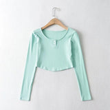 Women T-Shirt Bottoming Shirt Long-Sleeved T-shirt Top