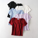 Women T-Shirt Short Knitwear Short Sleeve Women's Summer T-shirt