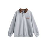 Unisex Sweatshirt Fall Lapels Pullover Sweater