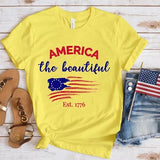 Women's Independence Day T Shirt round Neck Short Sleeve T-shirt Women's Top