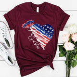 Women's Independence Day T Shirt round Neck Short Sleeve T-shirt