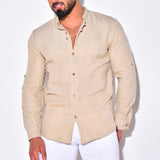 Men's Shirt Cotton and Linen Casual Shirt