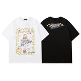 Men T Shirt Hip Hop Cartoon Short Sleeve T-shirt Men and Women Loose