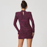 Woman Dresses Women's Spring Leisure round Neck Long Sleeve Pullover Short Dress