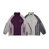 Unisex Jacket Fall Color-Blocking Sports Stand Collar Jacket