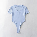 Women T-Shirt Short Sleeve Repair Jumpsuit