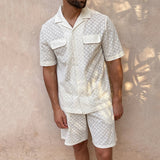 Men Co-Ords Summer Casual Short Sleeve Shirt Shorts Men's Suit