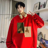 Men Hoodie Sweater Men's Spring and Autumn All-Matching Loose Casual
