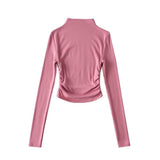 Women's T-shirt high-necked bottoming shirt women's autumn elastic T-shirt top