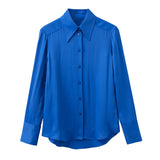 Women's T-Shirt Spring Commuter Solid Color Long-Sleeved Shirt