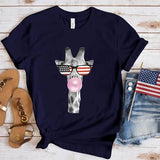 Women's Independence Day T Shirt round Neck Short Sleeve T-shirt