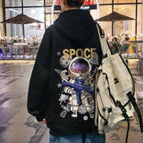Men Hoodie Hooded Sweater Men's Spring and Autumn Loose Casual Astronaut Print