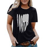 Women Independence Day T Shirt Printed Short-Sleeved Top Female Summer