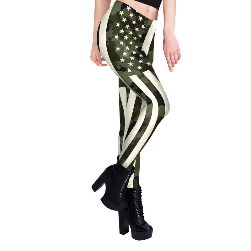 National Flag Day Leggings Spring and Summer Fans Print Leggings Independence Day Clothing
