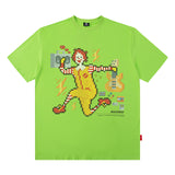 Men T Shirt Printed Short Sleeve round Neck Loose Men's and Women's T-shirt Hip-Hop Street