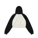 Women Hoodie Cropped Hoodie Girls Autumn Loose Long Sleeve