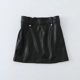 Women Skirt Autumn Zipper Skirt Skirt PU Leather Skirt Women
