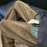 Men Sweatpants Retro Corduroy Casual Pants Men's Straight Loose Wide Leg