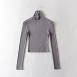 Women T-Shirt Spring and Autumn Women's Slim-Fit Short Long Sleeve T-shirt Bottoming Shirt