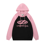 Men Hoodie Loose Retro Pullover Contrast Color Stitching Sleeves Sports Hoodie