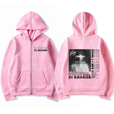 Rapper 21 Savage I Am I Was Album Cover Zipper Sweatshir