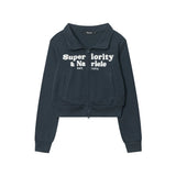 Women Hoodie Short Sweater Coat Casual Zipper Long Sleeve Top