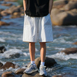 Men Sweatpants Japanese Retro Overalls Men's Summer Thin Ins Casual Cropped Pants Khaki Sports