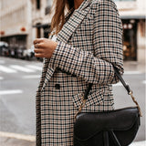 Plaid Trench Coat Plaid Suit Coat Women's Clothing