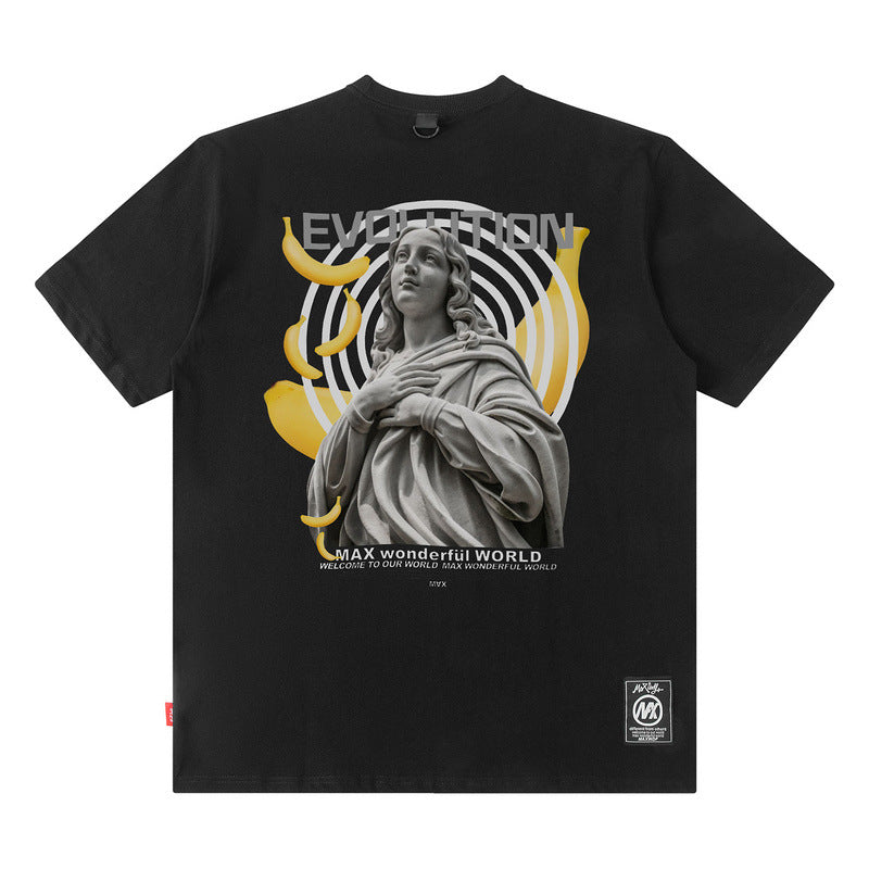 Men T Shirt Angel T-shirt Men's Short Sleeve Trendy Loose Couple Outfit