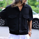 Men's Shirt Cotton Cardigan Front Pocket