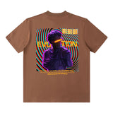 Men T Shirt Summer Letter Print Loose Short Sleeve T-shirt for Men and Women