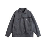 Unisex Jacket Autumn Plain Pocket Casual Coat
