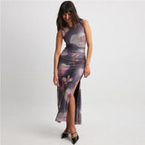 Women Dresses Autumn and Winter Women's Fashion round Neck Sleeveless Sexy Dress