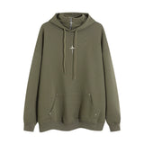 Men Hoodie Four-Corner Star Decorative Stand Collar Hooded Sweater Hip Hop Loose Autumn