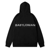 Men Hoodie Autumn and Winter Simple Letter Printing Hooded Pullover