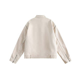Unisex Jacket Autumn Mid-Length Stand Collar Motorcycle Leather Clothing