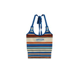 Women Vest Striped Knitted Vest Women's Embroidery Short Camisole