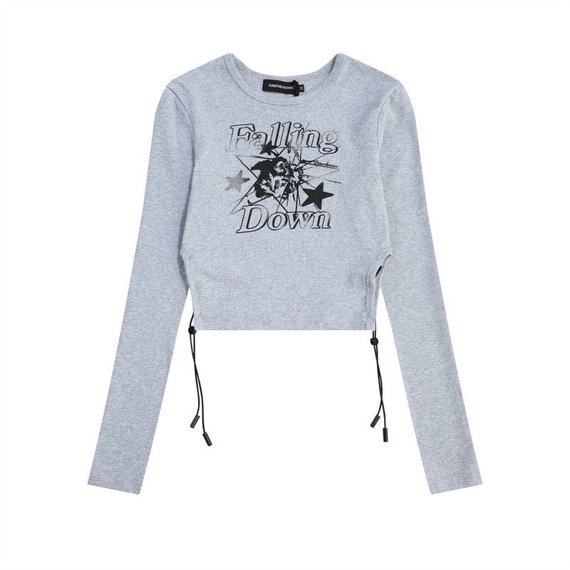 Women Long Sleeve T-shirt Short-Sleeved T-shirt Women's Spring and Autumn Printed Casual round Neck
