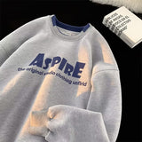 Men Hoodie Sweater Boys Spring and Autumn Clothes round Neck Long Sleeve Coat