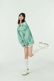 Unisex Jacket Autumn Letters Embroidery Gradient Denim Girls