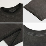 American vintage street T-shirt retro solid color men's loose half-sleeve shirt