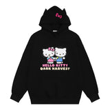 Men Hoodie Cartoon Cat Printed Hoodie
