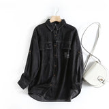 Women T-Shirt Women's Casual Retro Artistic Loose Denim Shirt