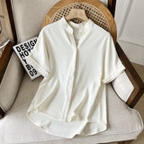 Women T-shirt Lightly Mature Curling V-neck Shirt