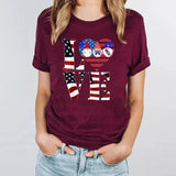Women's Independence Day T Shirt round Neck Short Sleeve T-shirt Women's Top