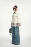 Unisex Jacket Autumn Ethnic Style Stitching Denim